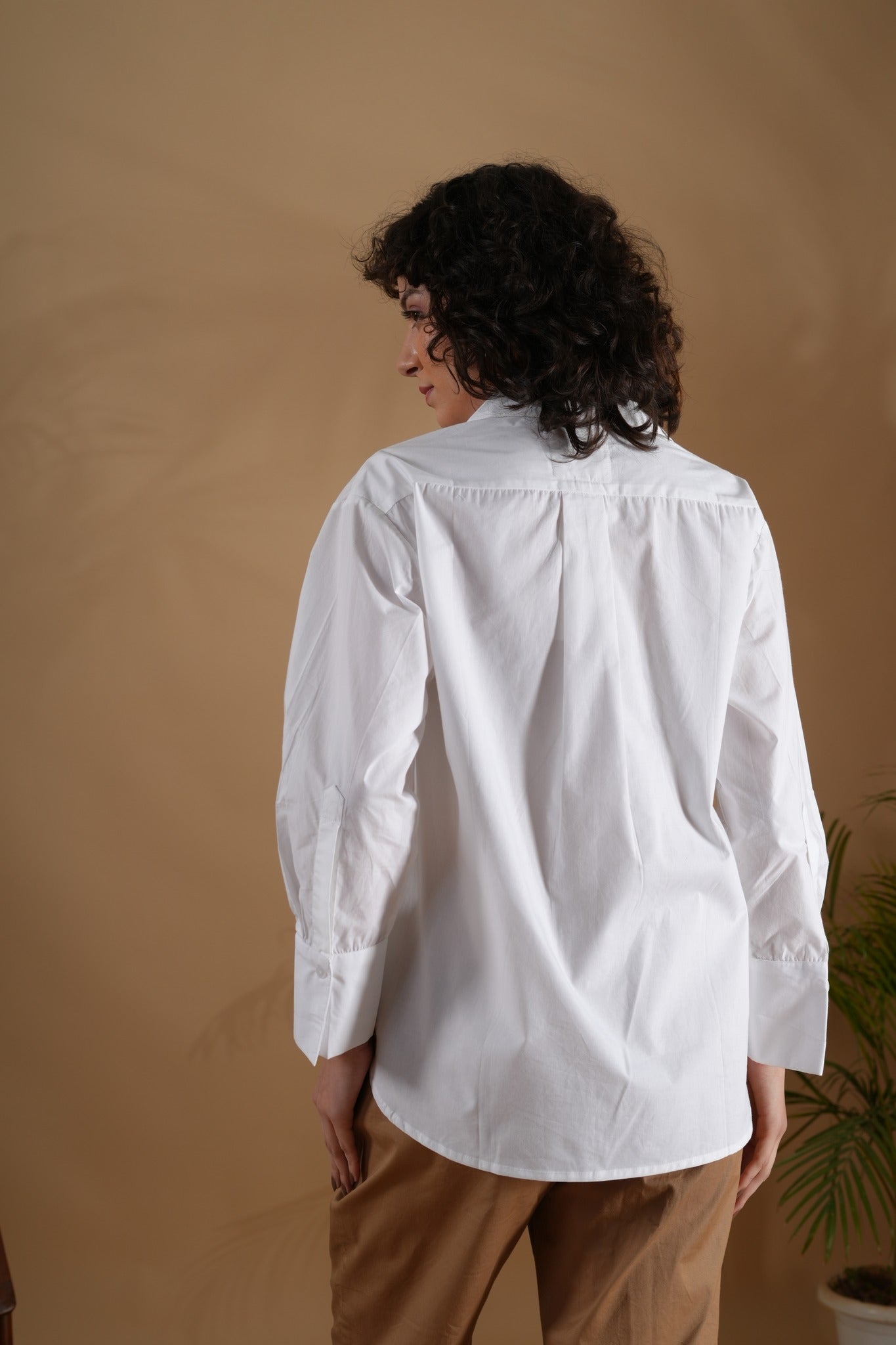 Comfort Fit Embroidered Shirt- Safety Pin White