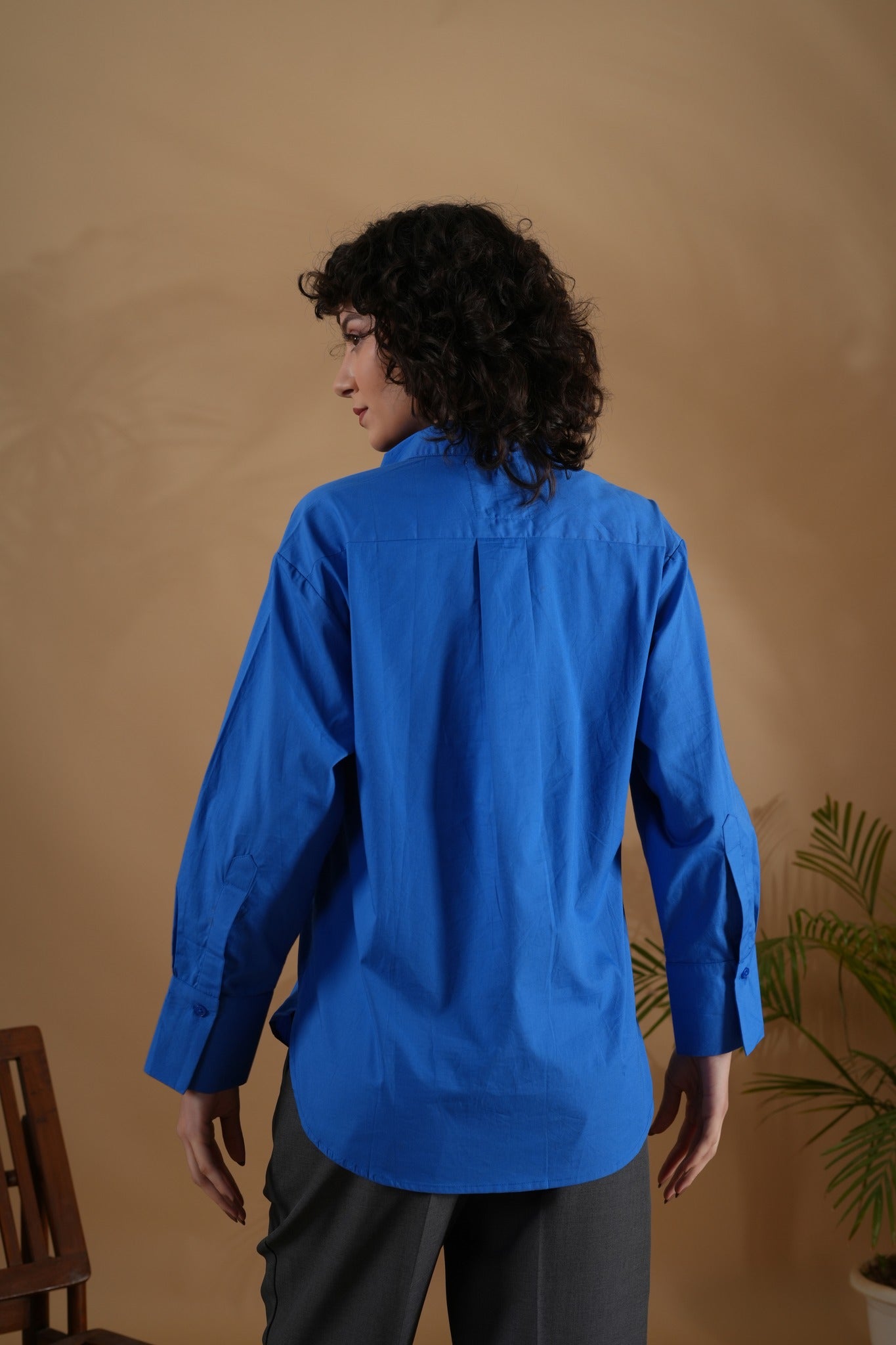 Comfort Fit Embroidered Shirt- Safety Pin Blue