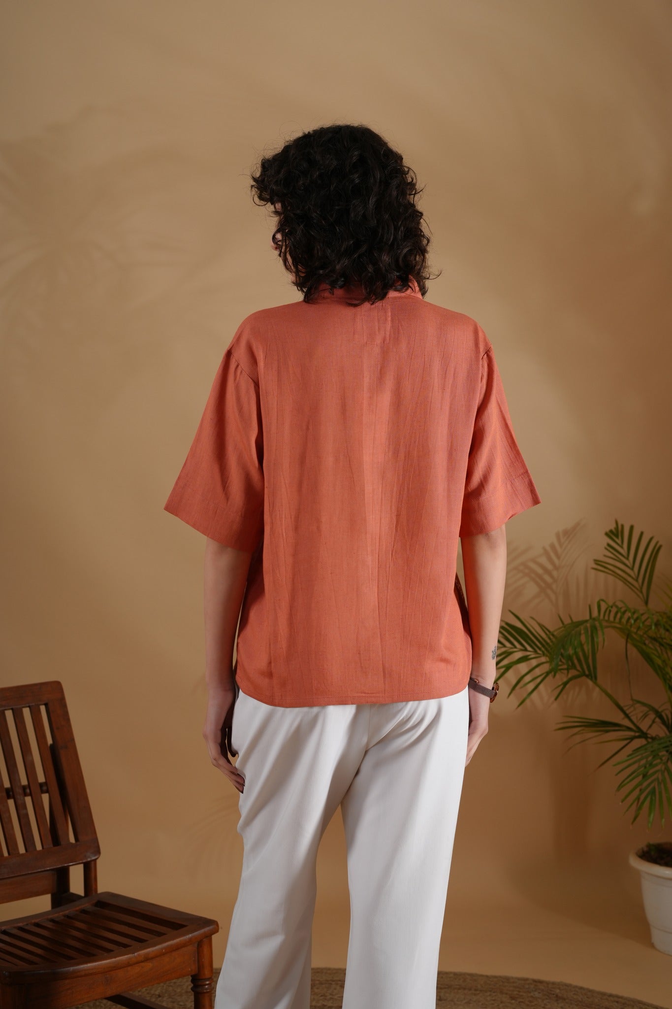 Placement Printed Shirt- SummerSun Rust