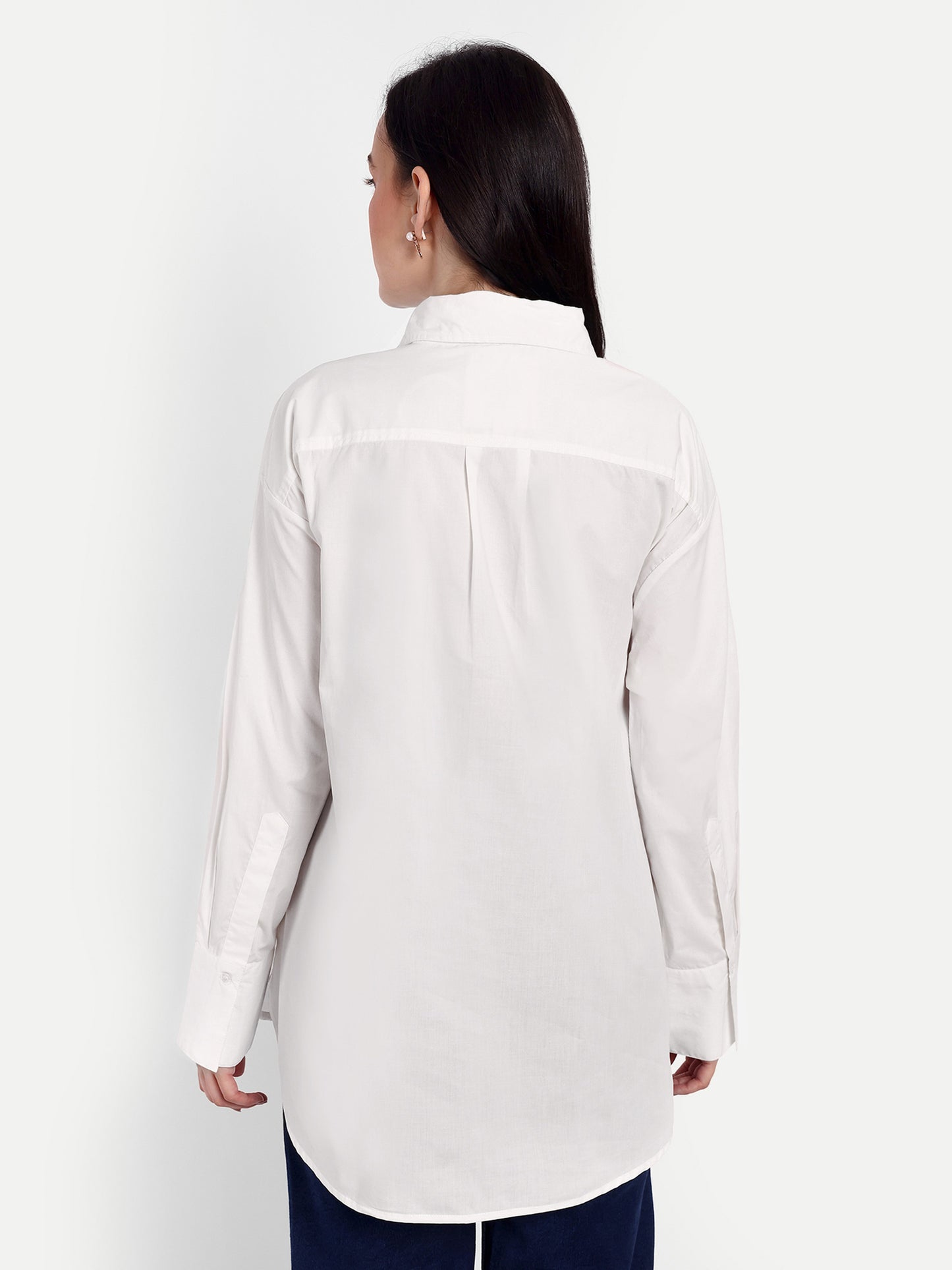 Oversized Embroidered Shirt- Samara White