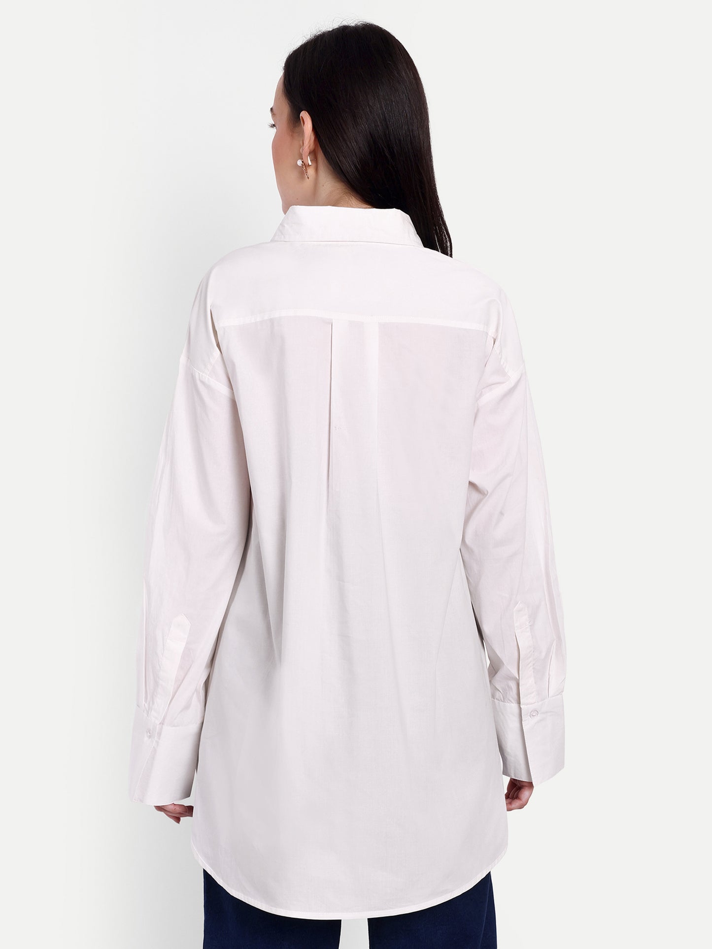 Oversized Embroidered Shirt- Amara White